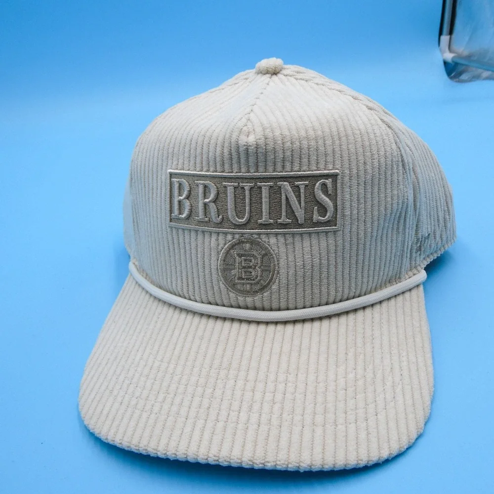 '47 Brand Hat Womens One Size Hitch Boston‎ Bruins Cream Corduroy Snapback Cap